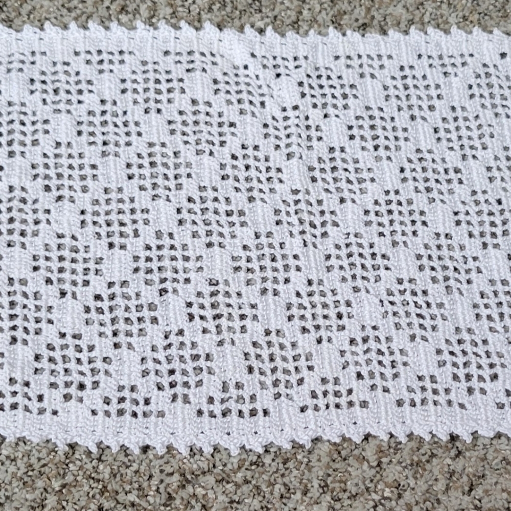 Handmade crochet table runner
